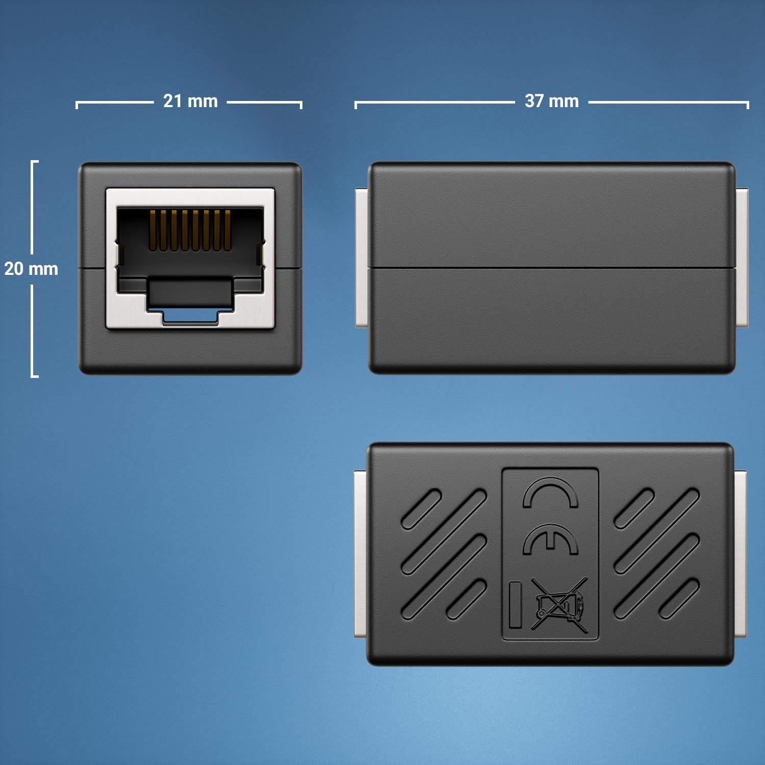 Coupleur Ethernet LAN RJ45 femelle-femelle CAT6 noir – Image 6