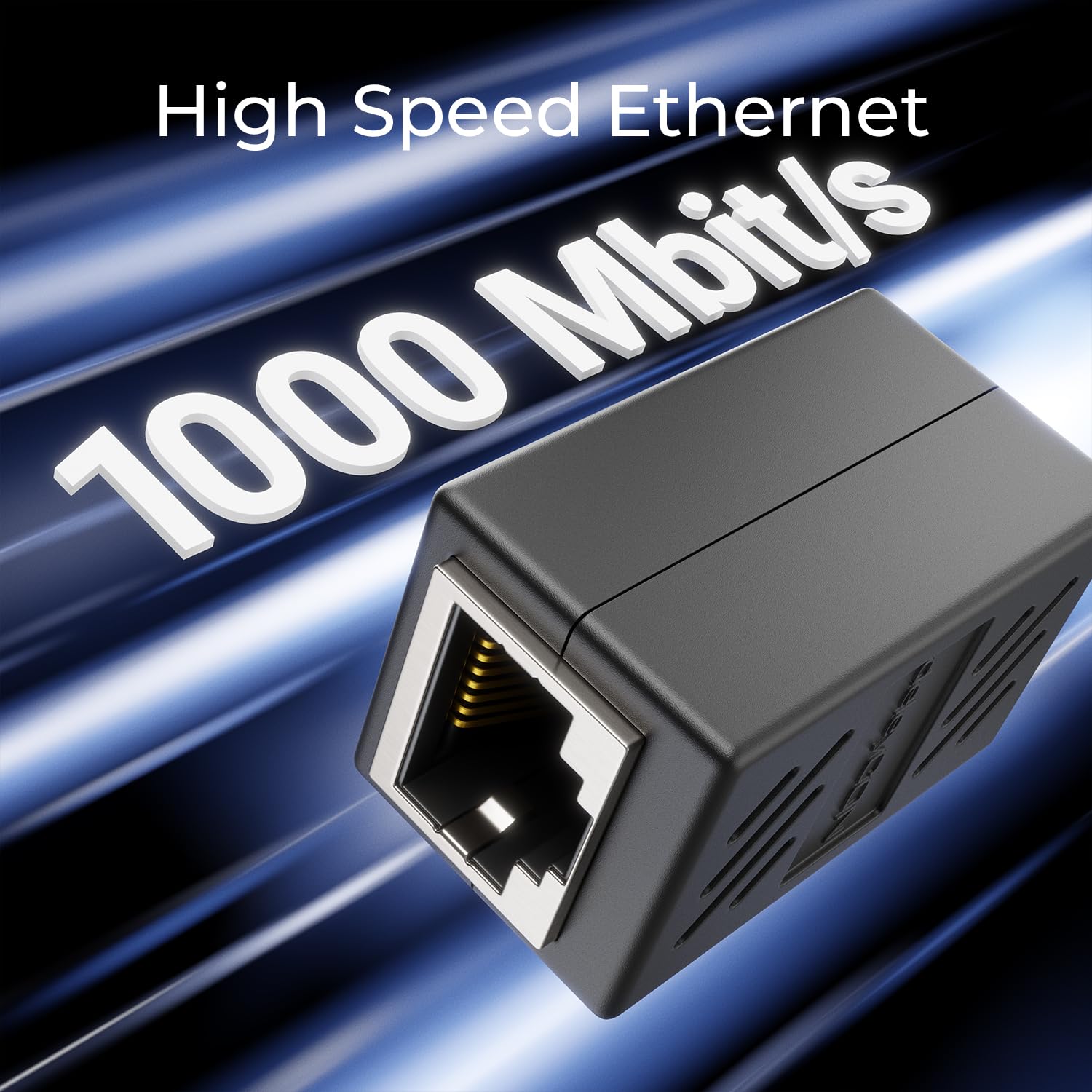 Coupleur Ethernet LAN RJ45 femelle-femelle CAT6 noir – Image 4