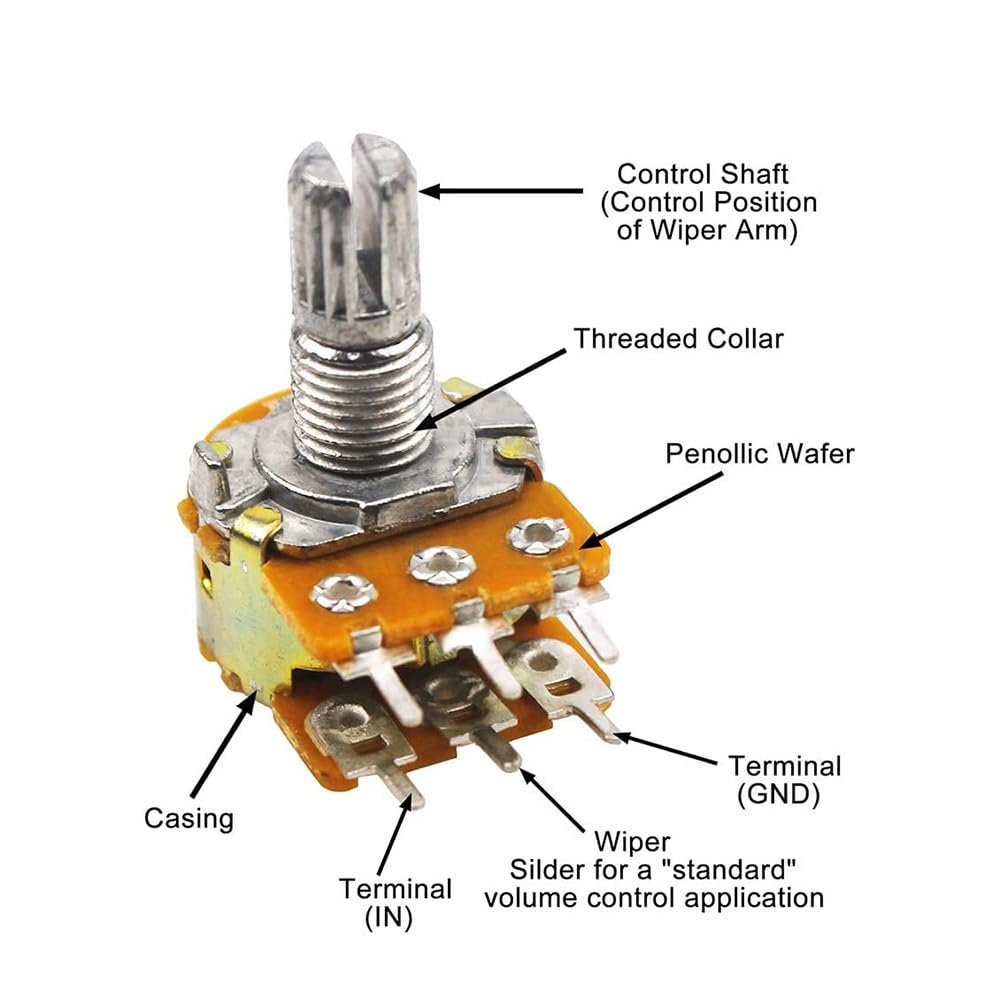 Potentiomètre WH148 5K 10K 20K 50K 100K – potentiomètre rotatif axe 15 mm pour Arduino et électronique – Image 2